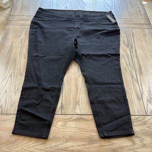 Denim & Co. Cozy Touch Denim Petite Pull-On Jeggings, black, size plus petite 26